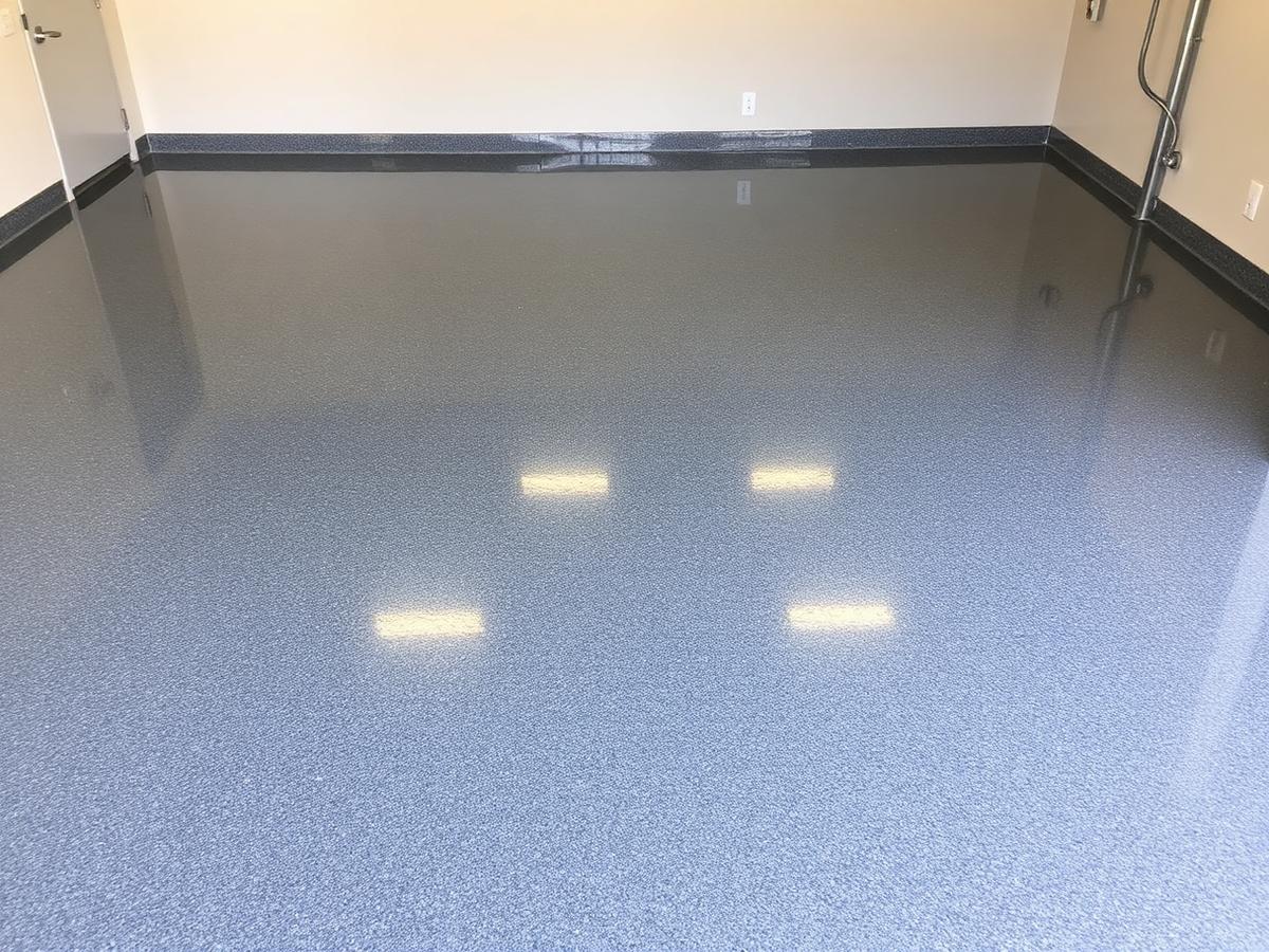 Garage floor after epoxy coating
